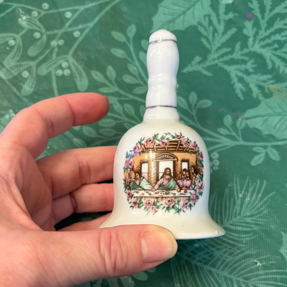 4” religious ceramic bell
